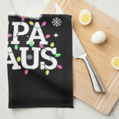 Papa Claus Weihnachts-Lichter Pajama Familie Match Geschirrtuch (Viertel Falte)