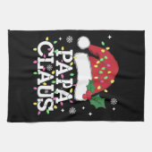 Papa Claus Weihnachts-Lichter Pajama Familie Match Geschirrtuch (Horizontal)