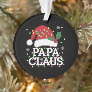 Papa Claus Weihnachts-Lichter Pajama Familie Match Ornament