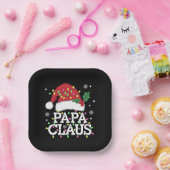 Papa Claus Weihnachts-Lichter Pajama Familie Match Pappteller (Party)