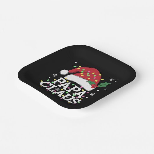 Papa Claus Weihnachts-Lichter Pajama Familie Match Pappteller (Gewinkelt)