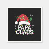 Papa Claus Weihnachts-Lichter Pajama Familie Match Serviette (Vorderseite)