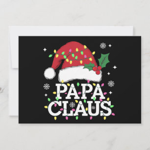 Papa Claus Weihnachtsbeleuchtung Pyjama Familie pa Feiertagskarte
