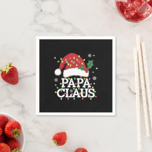 Papa Claus Weihnachtslicht-Pyjama-Familie passend Serviette