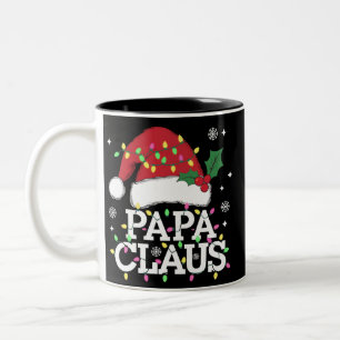 Papa Claus Weihnachtslichter Schlafanzug Familie p Zweifarbige Tasse