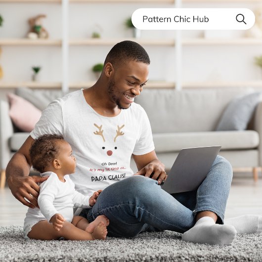 Papa Claus White Modern Family Christmas T-Shirt