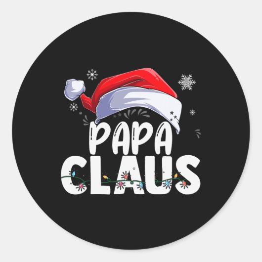 Papa Claus Xmas Familie Matching Oma Funny Chri Runder Aufkleber (Vorderseite)