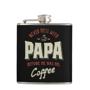 Papa + Coffee Vathers Day Geschenk Flachmann