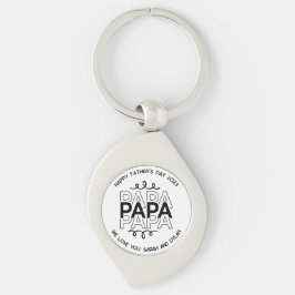 Papa Color Customizable Vatertag Schlüsselanhänger