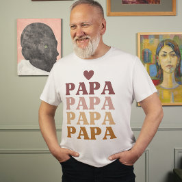 Papa Colorful Retro Bold Papa Vatertag T-Shirt