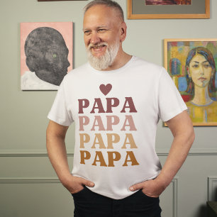 Papa Colorful Retro Bold Papa Vatertag T-Shirt