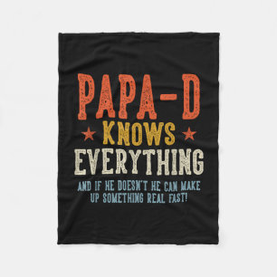 Papa-d weiß alles zum Vatertag Retro Vintage Fleecedecke