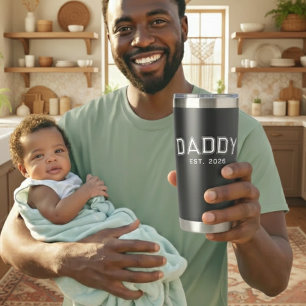 Papa Dad Gegründet Fett Weißen Neuen Papa-Geschenk Thermobecher