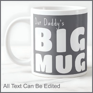 Papa Daddy Benutzerdefinierter großer Becher Grau Jumbo-Tasse