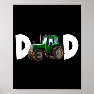 Papa Daddy des Geburtstagsjungen Kindes Traktor Ba Poster