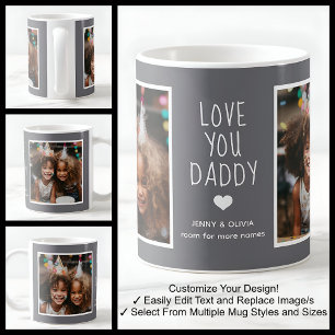 Papa Daddy Liebe dich 2 Fotos Modern Mittelgrau C1 Kaffeetasse