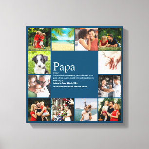 Papa, Daddy, Vater Definition 12 Foto Blau Leinwanddruck