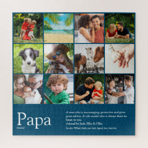 Papa, Daddy, Vater Definition 12 Foto Blau Puzzle