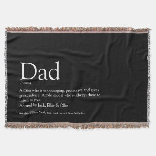Papa, Daddy, Vater Definition Schwarz und Weiß Decke