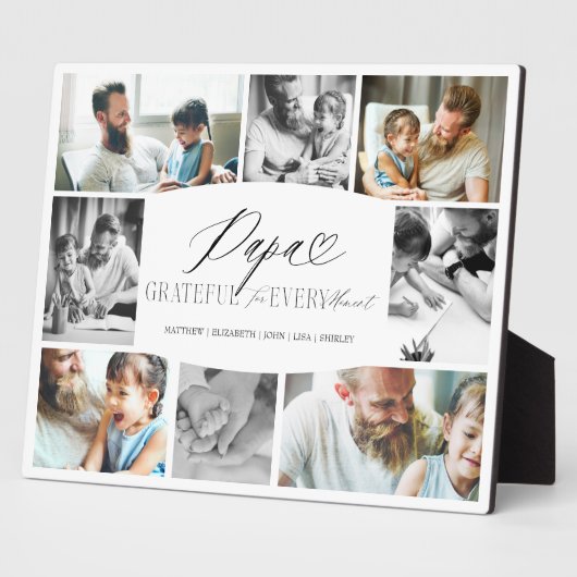 Papa Dankbarkeit für jeden Moment FotoCollage Fotoplatte (Seite)