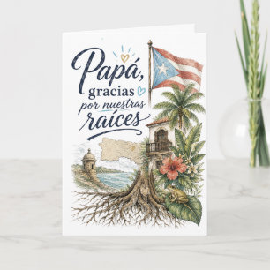 Papá Danke für unsere Wurzeln Puerto Rico Karte