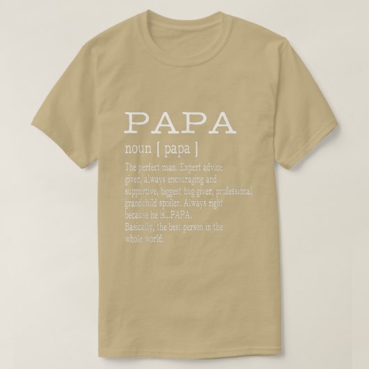 Papa Definition Grandpa Father's Day Gifts Men T-Shirt (Design vorne)