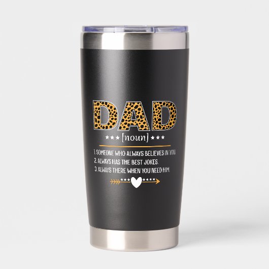 Papa-Definition Leopard-Print Vatertagsgeschenk Thermobecher (Vorderseite)