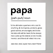 Papa Definition Poster, Geschenk für Vater, Vatert