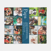 Papa Definition Zitat Collage Blue Fleecedecke (Vorderseite (Horizontal))