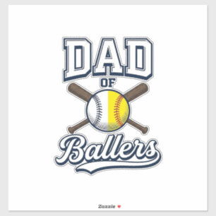Papa der Baller Baseball Softball Vintage Design_1 Aufkleber