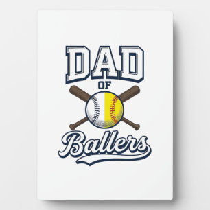 Papa der Baller Baseball Softball Vintage Design_1 Fotoplatte