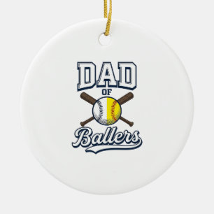 Papa der Baller Baseball Softball Vintage Design_1 Keramik Ornament