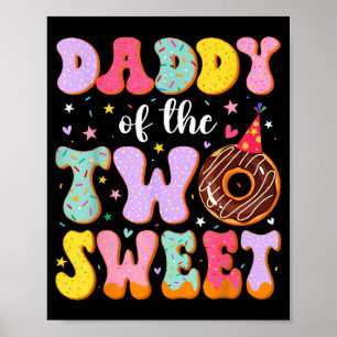 Papa der beiden süßen 2. Geburtstag Donut Bday Par Poster