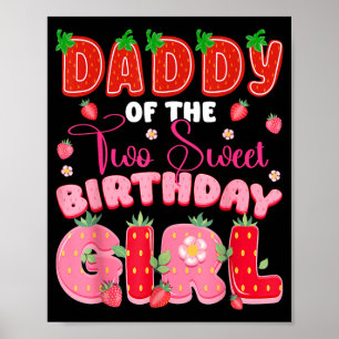 Papa der beiden süßen Mädchen zum 2. Geburtstag Poster