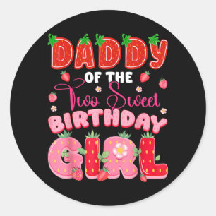 Papa der beiden süßen Mädchen zum 2. Geburtstag Runder Aufkleber