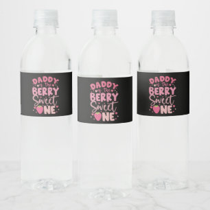 Papa der Berry Sweet One Strawberry Geburtstag Wasserflaschenetikett