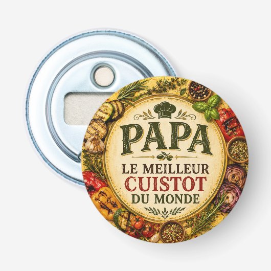 Papa, der beste Koch der Welt Flaschenöffner (Vorderseite)