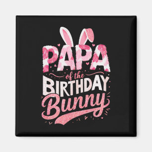 Papa der Birthday Bunny-Familie passende Party S Magnet