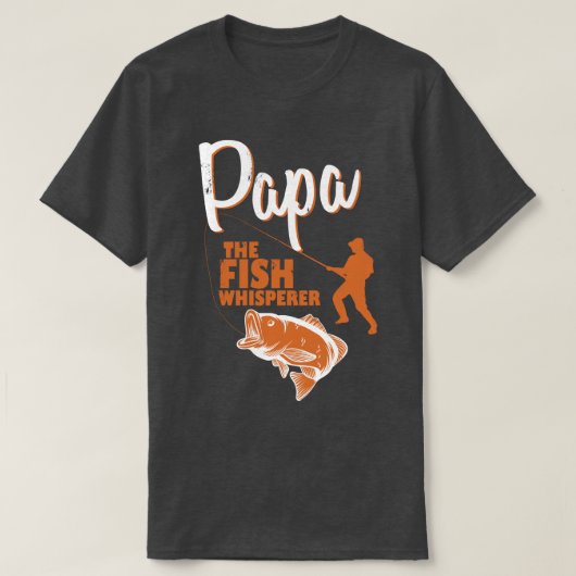 Papa Der Fisch flüstert Männer T - Shirt (Design vorne)