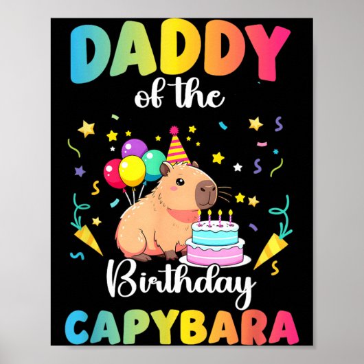 Papa der Geburtstags-Capybara-Geburtstagsfeier Poster (Vorne)