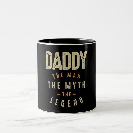 Papa der Mann der Mythos der Legende - Vater Zweifarbige Tasse (Mittel)