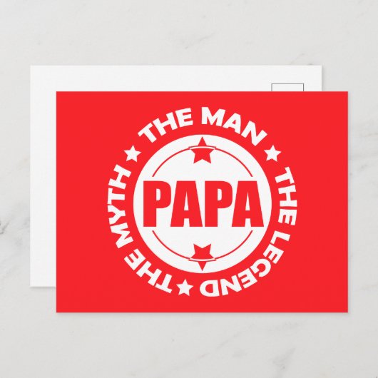 Papa. Der Mann. Der Mythos Die Legende. Postkarte (Vorne/Hinten)