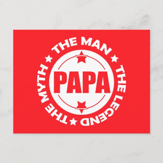 Papa. Der Mann. Der Mythos Die Legende. Postkarte (Vorderseite)