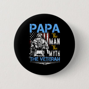 Papa der Mann Mythos Veteran Militär - VatertagPa Button