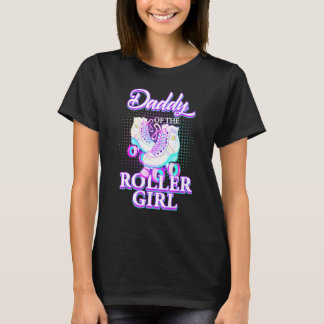 Papa der Roller Girl Rollschuh Geburtstags-Match T-Shirt