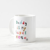 Papa der Superheld Kaffeetasse (Vorderseite Links)
