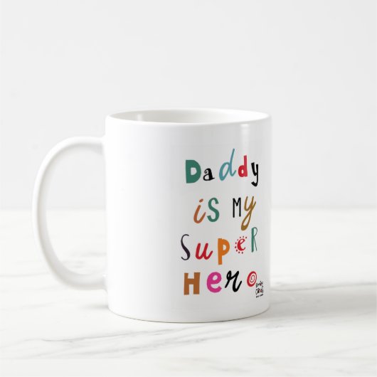 Papa der Superheld Kaffeetasse (Links)