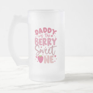 Papa der süßen Beeren-Eins Erdbeervereburtstag Mattglas Bierglas