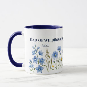 Papa der Wildblumen Florales Blau Benutzername Tasse