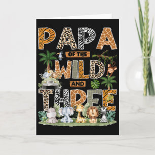 Papa der Wildnis & Three Zoo 3. Geburtstag Safa Karte